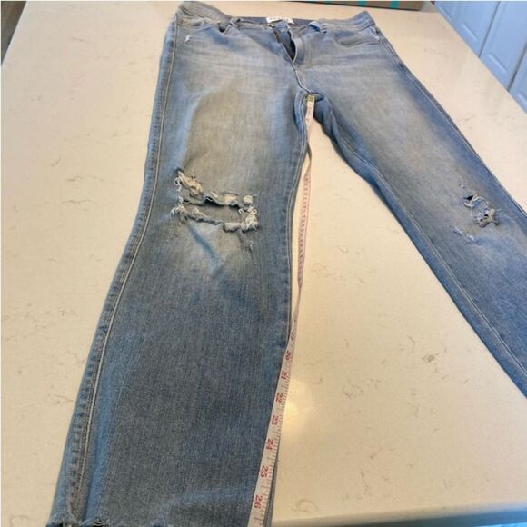 Frame Le Sylvia Slender Straight Raw Edge Light Washed Stretch Jeans Size 28 - Picture 7 of 7